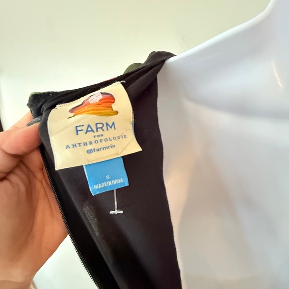 Farm Rio Anthropologie Floral Maxi Dress Black Red VNeck Long Sleeve Small Boho - Picture 11 of 16